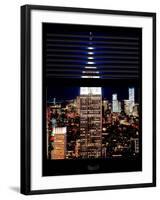 Window View with Venetian Blinds: the Empire State Building and One World Trade Center-Philippe Hugonnard-Framed Photographic Print