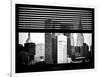 Window View with Venetian Blinds: the Empire State Building and the Chrysler Building-Philippe Hugonnard-Framed Photographic Print