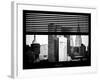 Window View with Venetian Blinds: the Empire State Building and the Chrysler Building-Philippe Hugonnard-Framed Photographic Print