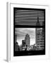 Window View with Venetian Blinds: the Empire State Building in Downtown Manhattan - New York City-Philippe Hugonnard-Framed Photographic Print