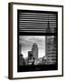 Window View with Venetian Blinds: the Empire State Building in Downtown Manhattan - New York City-Philippe Hugonnard-Framed Photographic Print