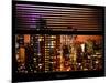 Window View with Venetian Blinds: the Empire State Building lit up-Philippe Hugonnard-Mounted Photographic Print