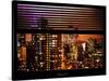 Window View with Venetian Blinds: the Empire State Building lit up-Philippe Hugonnard-Stretched Canvas