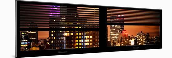 Window View with Venetian Blinds: the Empire State Building lit up-Philippe Hugonnard-Mounted Photographic Print