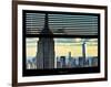 Window View with Venetian Blinds: the Empire State Buildings and One World Trade Center (1 WTC)-Philippe Hugonnard-Framed Photographic Print