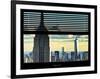 Window View with Venetian Blinds: the Empire State Buildings and One World Trade Center (1 WTC)-Philippe Hugonnard-Framed Photographic Print