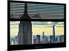 Window View with Venetian Blinds: the Empire State Buildings and One World Trade Center (1 WTC)-Philippe Hugonnard-Mounted Photographic Print