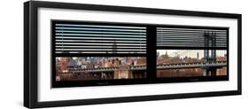 Window View with Venetian Blinds: the Manhattan Bridge with Downtown Manhattan View-Philippe Hugonnard-Framed Photographic Print