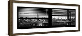 Window View with Venetian Blinds: the Manhattan Bridge with Downtown Manhattan View-Philippe Hugonnard-Framed Photographic Print