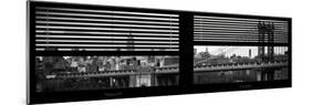 Window View with Venetian Blinds: the Manhattan Bridge with Downtown Manhattan View-Philippe Hugonnard-Mounted Photographic Print