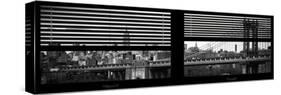 Window View with Venetian Blinds: the Manhattan Bridge with Downtown Manhattan View-Philippe Hugonnard-Stretched Canvas