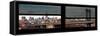 Window View with Venetian Blinds: the Manhattan Bridge with Downtown Manhattan View-Philippe Hugonnard-Framed Stretched Canvas