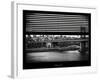 Window View with Venetian Blinds: the Manhattan Bridge with Downtown Manhattan View-Philippe Hugonnard-Framed Photographic Print