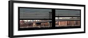 Window View with Venetian Blinds: the Manhattan Bridge with the Empire State Building-Philippe Hugonnard-Framed Photographic Print