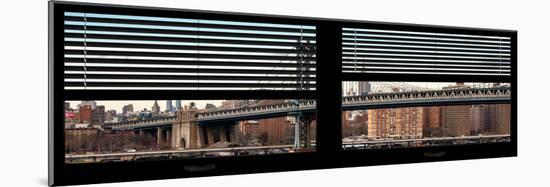 Window View with Venetian Blinds: the Manhattan Bridge with the Empire State Building-Philippe Hugonnard-Mounted Photographic Print