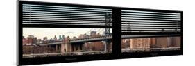 Window View with Venetian Blinds: the Manhattan Bridge with the Empire State Building-Philippe Hugonnard-Mounted Photographic Print