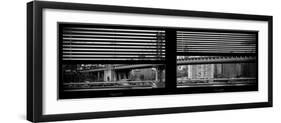 Window View with Venetian Blinds: the Manhattan Bridge with the Empire State Building-Philippe Hugonnard-Framed Photographic Print