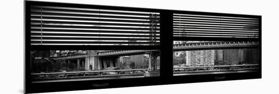 Window View with Venetian Blinds: the Manhattan Bridge with the Empire State Building-Philippe Hugonnard-Mounted Photographic Print