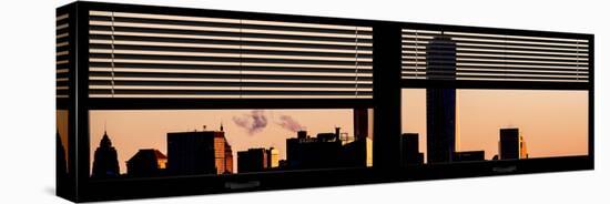 Window View with Venetian Blinds: the One World Trade Center (1WTC) at Sunset - Manhattan-Philippe Hugonnard-Stretched Canvas
