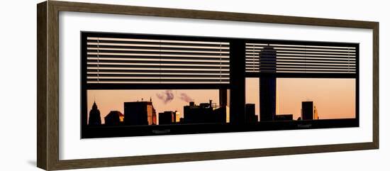 Window View with Venetian Blinds: the One World Trade Center (1WTC) at Sunset - Manhattan-Philippe Hugonnard-Framed Photographic Print