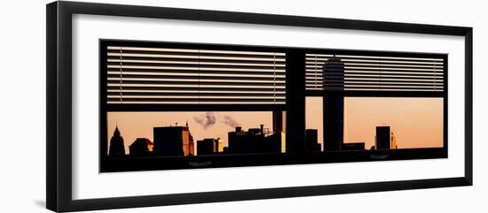 Window View with Venetian Blinds: the One World Trade Center (1WTC) at Sunset - Manhattan-Philippe Hugonnard-Framed Photographic Print