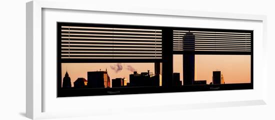 Window View with Venetian Blinds: the One World Trade Center (1WTC) at Sunset - Manhattan-Philippe Hugonnard-Framed Photographic Print