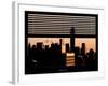 Window View with Venetian Blinds: the One World Trade Center (1WTC) at Sunset - Manhattan-Philippe Hugonnard-Framed Photographic Print