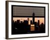 Window View with Venetian Blinds: the One World Trade Center (1WTC) at Sunset - Manhattan-Philippe Hugonnard-Framed Photographic Print
