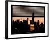 Window View with Venetian Blinds: the One World Trade Center (1WTC) at Sunset - Manhattan-Philippe Hugonnard-Framed Photographic Print