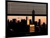 Window View with Venetian Blinds: the One World Trade Center (1WTC) at Sunset - Manhattan-Philippe Hugonnard-Mounted Photographic Print