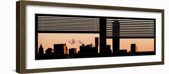 Window View with Venetian Blinds: the One World Trade Center (1WTC) at Sunset - Manhattan-Philippe Hugonnard-Framed Photographic Print