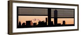 Window View with Venetian Blinds: the One World Trade Center (1WTC) at Sunset - Manhattan-Philippe Hugonnard-Framed Photographic Print