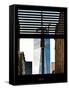 Window View with Venetian Blinds: the One World Trade Center (1WTC) View - New York-Philippe Hugonnard-Framed Stretched Canvas