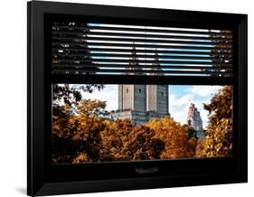 Window View with Venetian Blinds: the San Remo Building in the Fall View - Central Park-Philippe Hugonnard-Framed Photographic Print