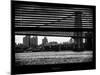 Window View with Venetian Blinds: the Williamsburg Bridge at Nightfall-Philippe Hugonnard-Mounted Photographic Print