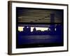 Window View with Venetian Blinds: the Williamsburg Bridge at Nightfall-Philippe Hugonnard-Framed Photographic Print