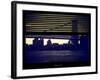 Window View with Venetian Blinds: the Williamsburg Bridge at Nightfall-Philippe Hugonnard-Framed Photographic Print