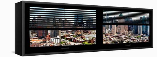 Window View with Venetian Blinds: Theater District View-Philippe Hugonnard-Framed Stretched Canvas