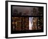 Window View with Venetian Blinds: Times Square on a Foggy Night - Manhattan-Philippe Hugonnard-Framed Photographic Print