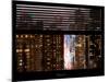Window View with Venetian Blinds: Times Square on a Foggy Night - Manhattan-Philippe Hugonnard-Mounted Photographic Print