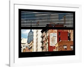 Window View with Venetian Blinds: Top of Empire State Building-Philippe Hugonnard-Framed Photographic Print