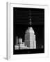 Window View with Venetian Blinds: Top of the Empire State Building - Architecture and Buildings-Philippe Hugonnard-Framed Photographic Print