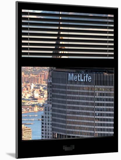 Window View with Venetian Blinds: Tops of Metlife and Chrysler Buildings-Philippe Hugonnard-Mounted Photographic Print