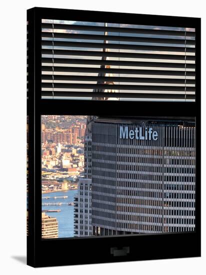 Window View with Venetian Blinds: Tops of Metlife and Chrysler Buildings-Philippe Hugonnard-Stretched Canvas