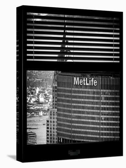 Window View with Venetian Blinds: Tops of Metlife and Chrysler Buildings-Philippe Hugonnard-Stretched Canvas
