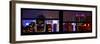 Window View with Venetian Blinds: Tops of Skyscrapers and Buildings at Times Square by Night-Philippe Hugonnard-Framed Photographic Print