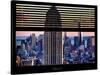 Window View with Venetian Blinds: Tops of the Empire State Building and One World Trade Center-Philippe Hugonnard-Stretched Canvas
