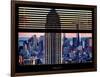 Window View with Venetian Blinds: Tops of the Empire State Building and One World Trade Center-Philippe Hugonnard-Framed Photographic Print