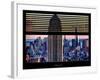 Window View with Venetian Blinds: Tops of the Empire State Building and One World Trade Center-Philippe Hugonnard-Framed Photographic Print