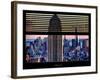 Window View with Venetian Blinds: Tops of the Empire State Building and One World Trade Center-Philippe Hugonnard-Framed Photographic Print